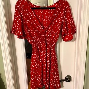 Red dress with stars